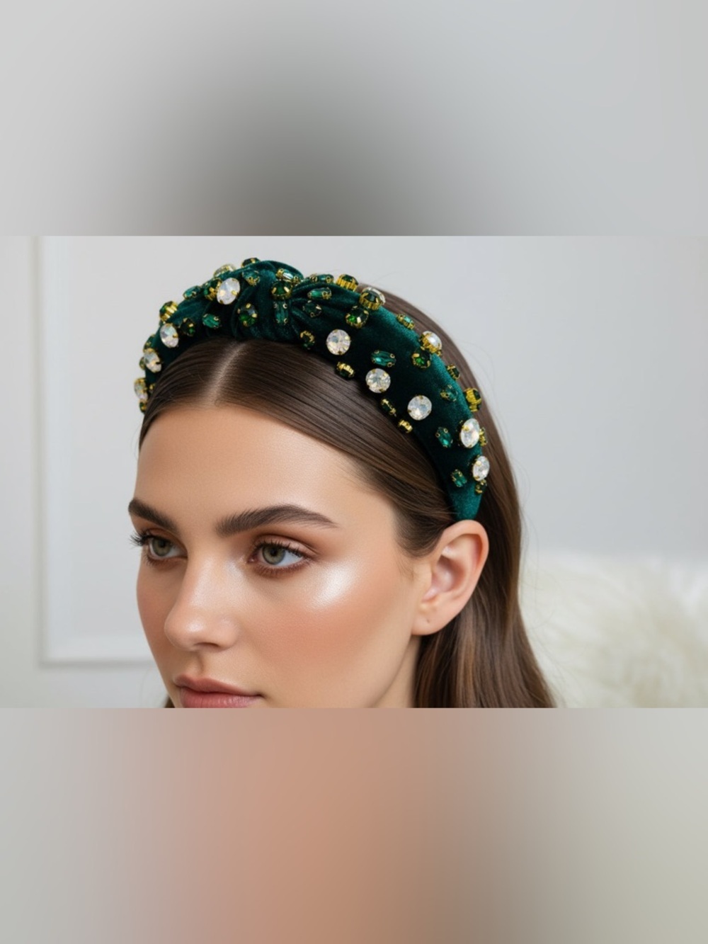 3 for $36 Sale. Gianni Bini Emerald Velvet Jewel Knot Headband